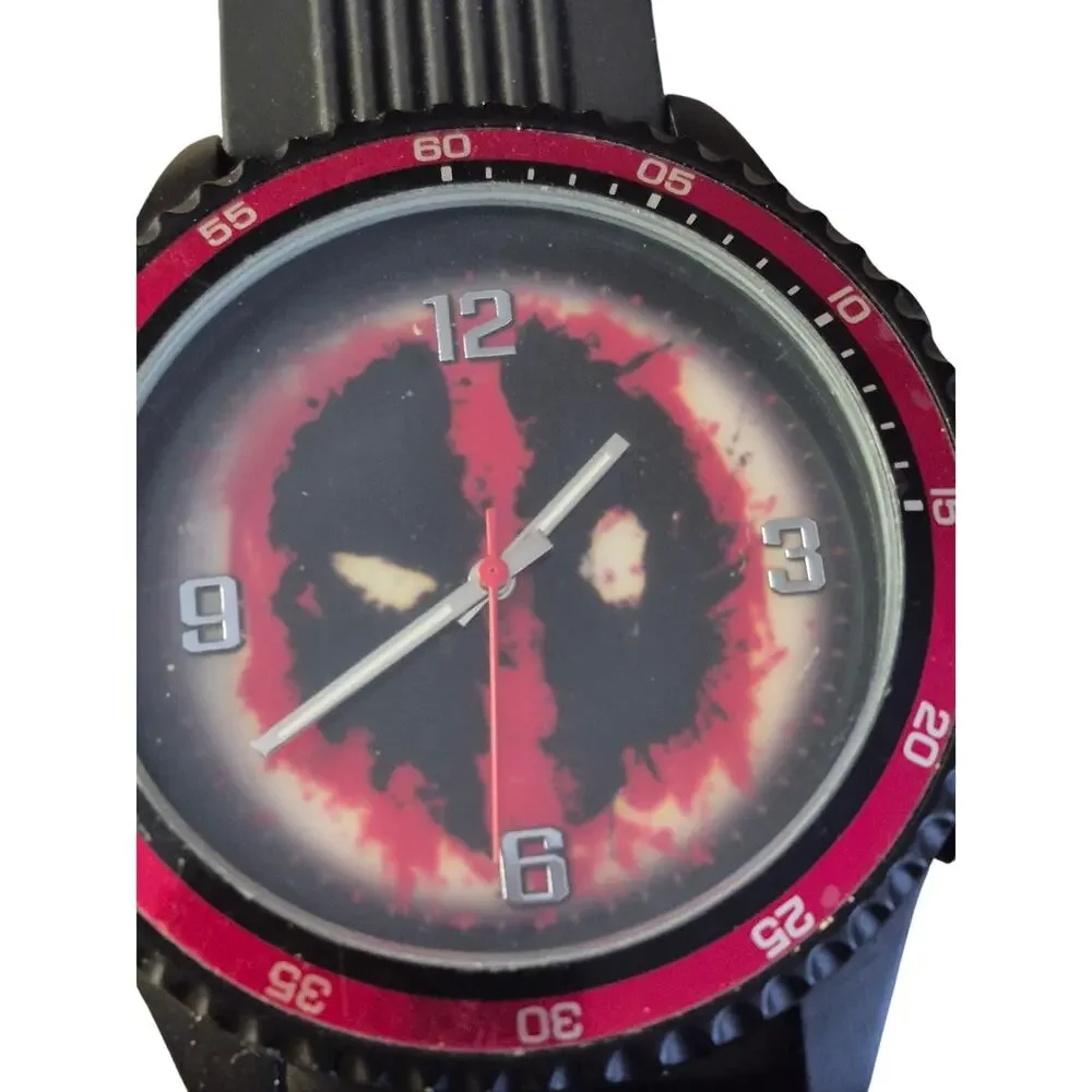 Official Marvel‎ Deadpool Watch New Battery Sharp 46 MM Unisex Fan Favorite